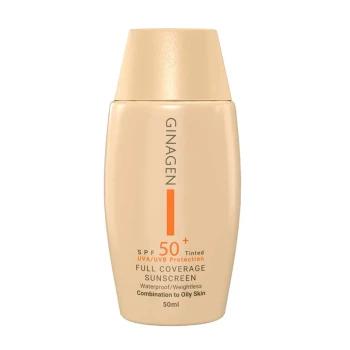 کرم ضد آفتاب رنگی شماره 01 پوست چرب و مختلط SPF50 ژیناژن 50 میل