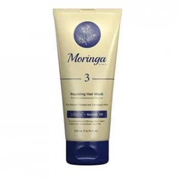 ماسک مو ترمیم کننده موهای کراتینه و آسیب دیده 3 مورینگا امو 200ml