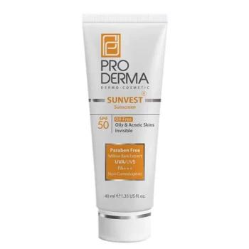 کرم ضد آفتاب فاقد چربی پرودرما SPF50 مناسب پوست های چرب و جوش دار