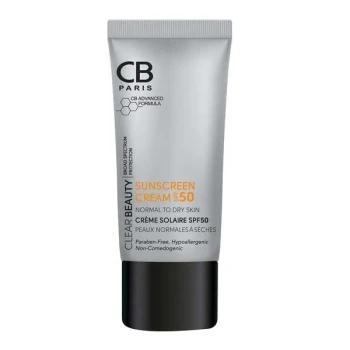 کرم ضدآفتاب پوست نرمال تا خشک بی رنگ SPF50 سی بی
